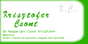 krisztofer csont business card